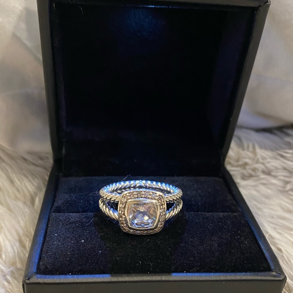 Petite Albion Ring with White Topaz and Diamonds- David Yurman